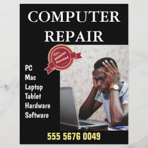 Panfleto de propaganda de empresa de reparo de com