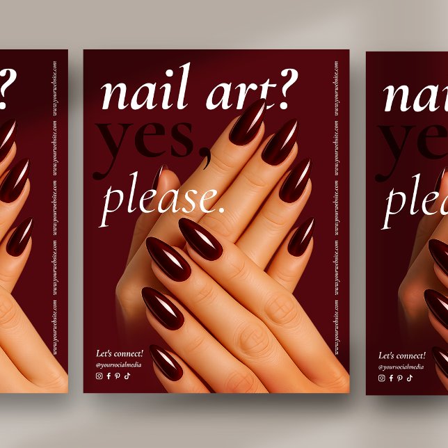 Panfleto de Salão de Beleza de Unhas Modernas (Criador carregado)