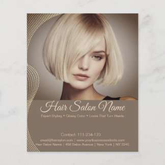 Panfleto de Salão de Cabelo Elegante – Serviços Pe