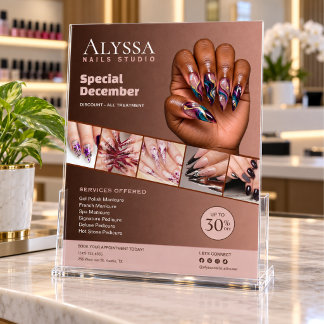 Panfleto de Salão de Unhas | Promoção Elegante Esp