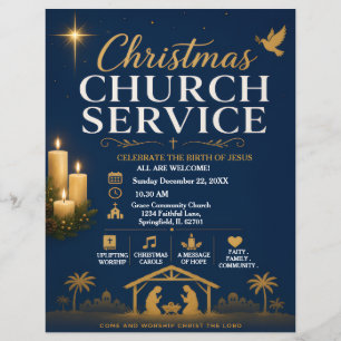 Panfleto de Serviço de Natal da Igreja