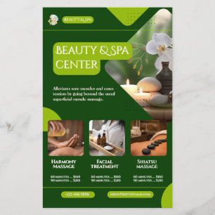 Panfleto de Spa de Beleza – Tratamento de Massagem