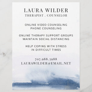 Panfleto de Terapeuta ou Conselheiro Online ou por