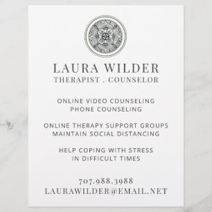 Panfleto de Terapeuta ou Conselheiro Online ou por