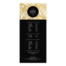 Panfleto Design Floral Dourado Elegante Com Preto Negrito