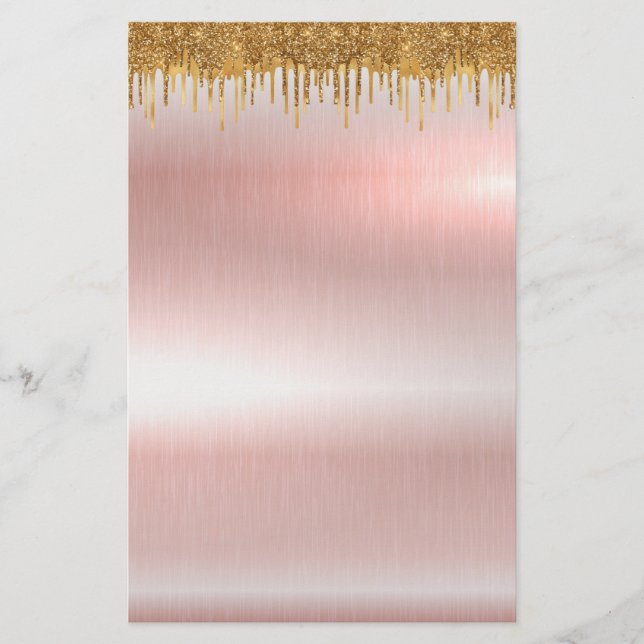 Panfleto do vazio ouro Elegante 5,5" x 8,5" (Frente)