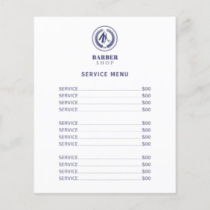 Panfleto dos serviços de preços do salão moderno e