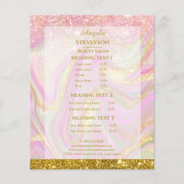 Panfleto Dourado de Mármore Rosa Elegante