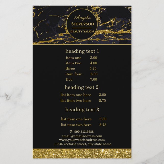 Panfleto Dourado Makeup Artist (Frente)