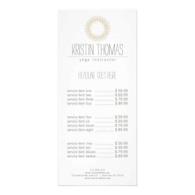 Panfleto Dourado Sun Mandala da Boêmia (Frente)