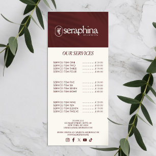 Panfleto Elegância Terrosa Logo Beleza, Bem-estar, Spa Cast