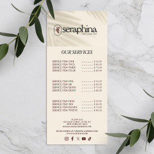 Panfleto Elegância Terrosa Logo Beleza, Bem-estar, Spa Marf