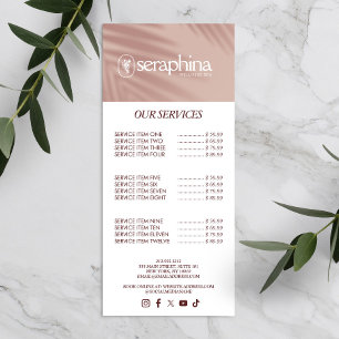 Panfleto Elegância Terrosa Logo Beleza, Bem-estar, Spa Rosa
