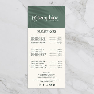 Panfleto Elegância Terrosa Logo Beleza, Bem-estar, Spa Sábi