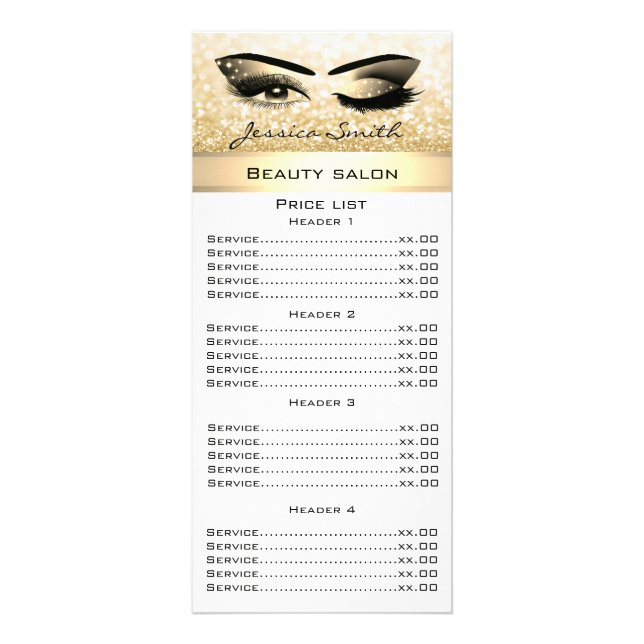Panfleto Elegant eyelashes & eyebrow glittery (Frente)