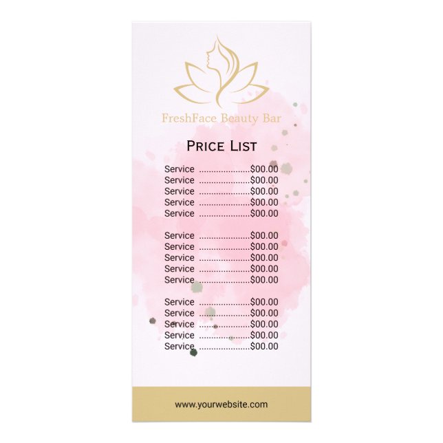 Panfleto Elegant gold and black beauty salon (Frente)