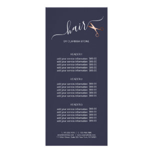 Panfleto Elegant modern rose gold scissors hairstylist