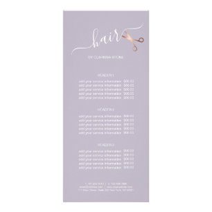 Panfleto Elegant modern rose gold scissors hairstylist