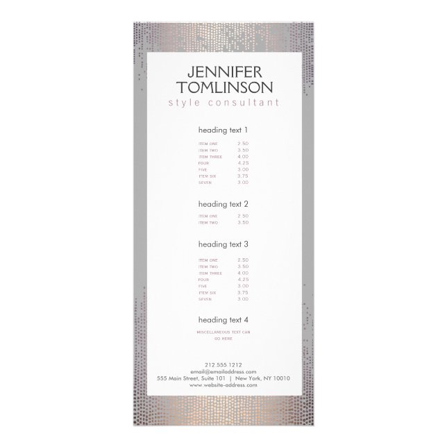 Panfleto Elegante Blush Confetti - Cinza de Padrão de Chuva (Frente)