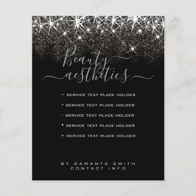 Panfleto Elegante Brilho Prata Platinum Luminoso (Frente)