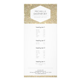 Panfleto ELEGANTE EMBLEMA BRANCA NO Rack Card DO GLITTER DO