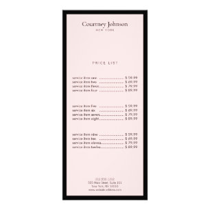 Panfleto Elegante Luxo Minimalista Loja Preto/Rosa