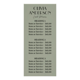 Panfleto Elegante Sage Green Neutral Boho Moderno Único