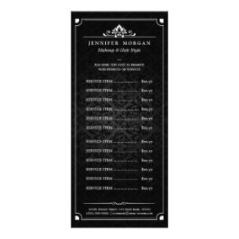 Panfleto Elegante Vintage Damask Beauty Salon Price List