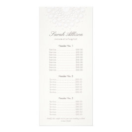 Panfleto Elegante White Salon e Lista de Preços Spa