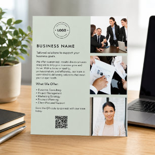 Panfleto Empresarial QR Foto Logo Personalizado Ve