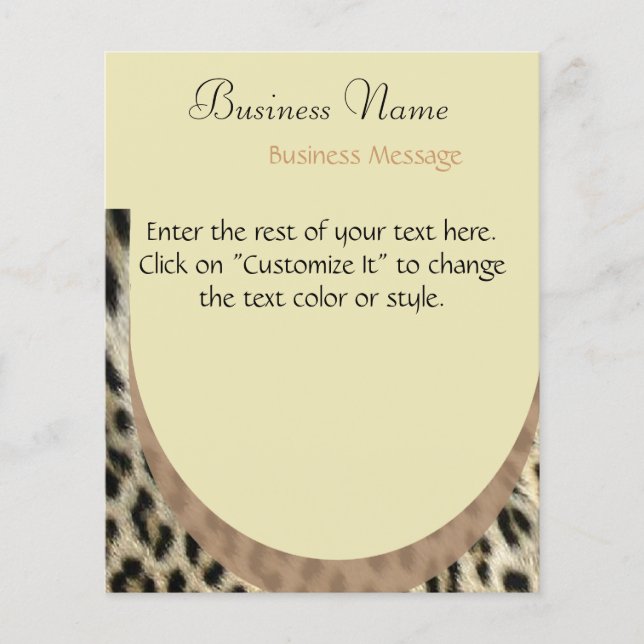 Panfleto Estampa de Leopardo (Frente)