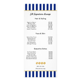Panfleto Executive Navy Blue Stripe Gold Service Price List