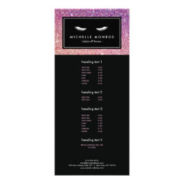 Panfleto Eyelashes com placa de rack brilhante púrpura/rosa