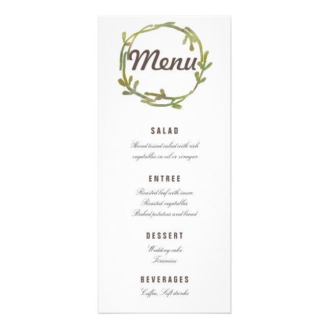 Panfleto Fall Watercolor Green Deixa Casamento (Frente)