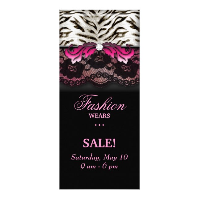 Panfleto Fashion Zebra Jewelry Lace Sirens Rosa (Frente)