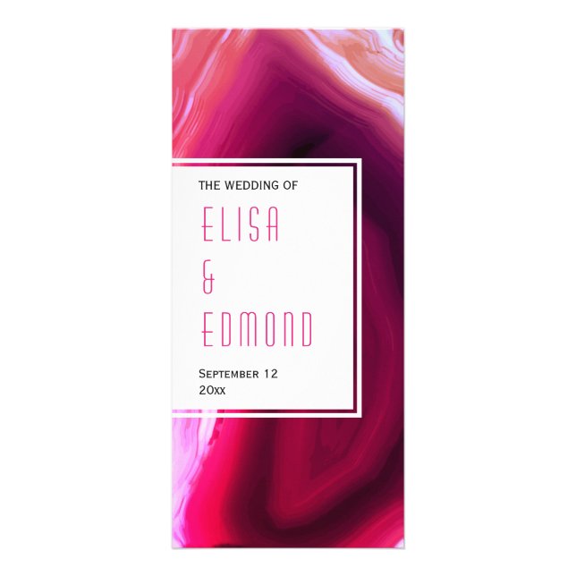 Panfleto Fatia rosa-rosa fatia-rosa programa de casamento m (Frente)