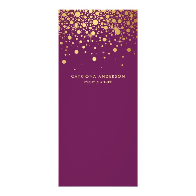 Panfleto Faux Gold Foil Confetti Business Rack Card | Branc (Frente)