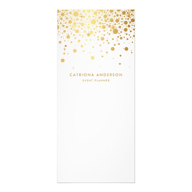 Panfleto Faux Gold Foil Confetti Business Rack Card | Branc (Frente)