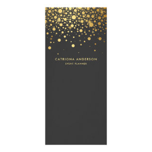 Panfleto Faux Gold Foil Confetti Business Rack Card   CINZA
