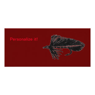 Panfleto Flâmula preta de Matuka, mosca que amarra, arte d