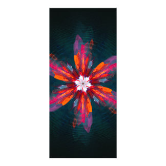 Panfleto Floral Flores de Mandala Laranja Vermelho Abstrato