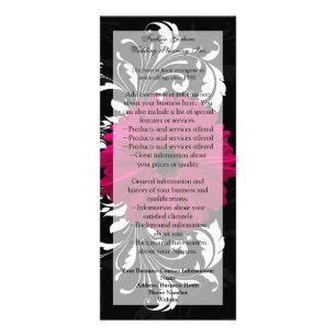 Panfleto Fuchsia Scroll Gerbera Daisy w/Black and White