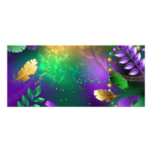 Panfleto Fundo márdi iridescente com miçangas