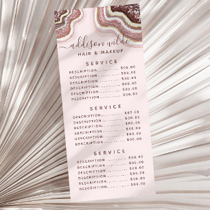 Panfleto Geodo de Ágata com Brilho Rosa e Dourado Rosa