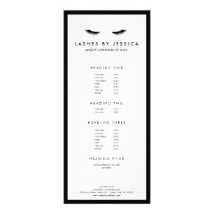 Panfleto Glam Eyelashes preto e branco clássico