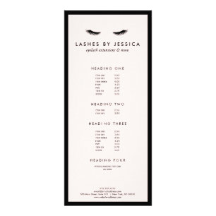 Panfleto Glam Eyelashes Preto e Rosa Clássicos