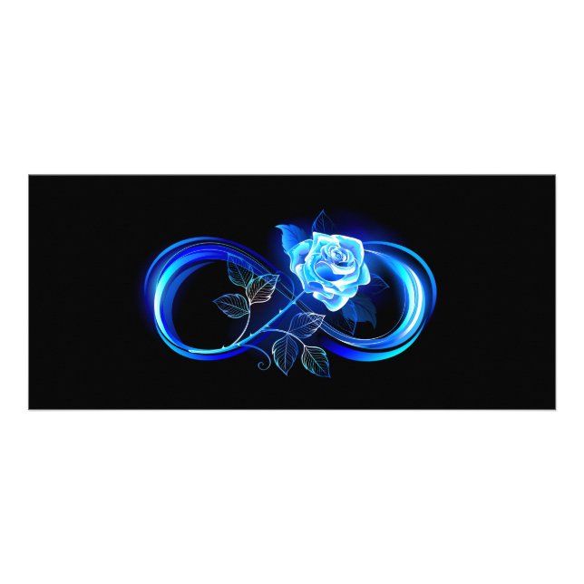 Panfleto Glowing infinity with blue rose (Frente)