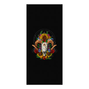 Panfleto Goat Skull Psychedelic Sunflower