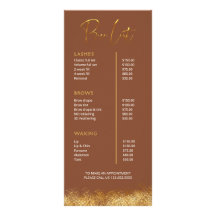 Gold & Brown Lash Tech Price List | Luxury Beauty 