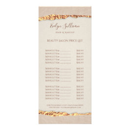 Panfleto Gold ripped paper price list rack card